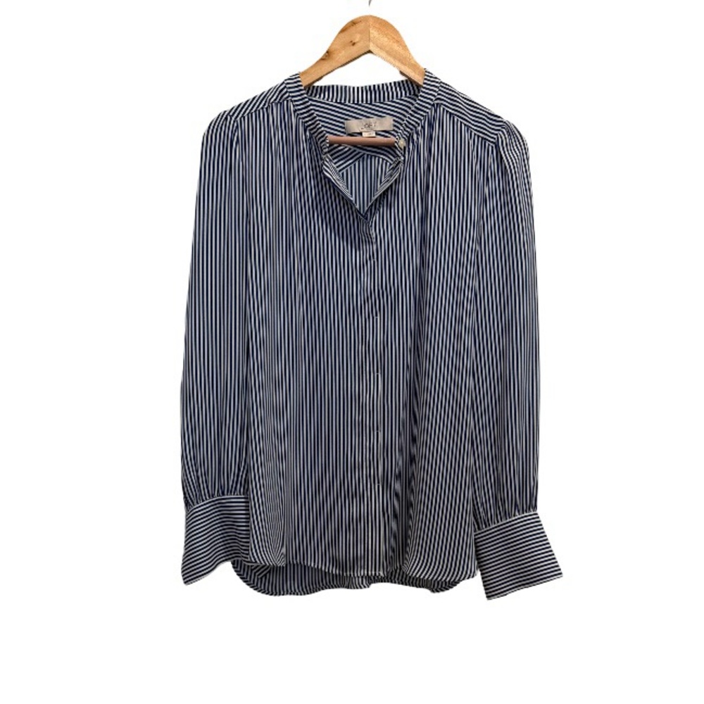 LOFT Navy and White Striped Shirt